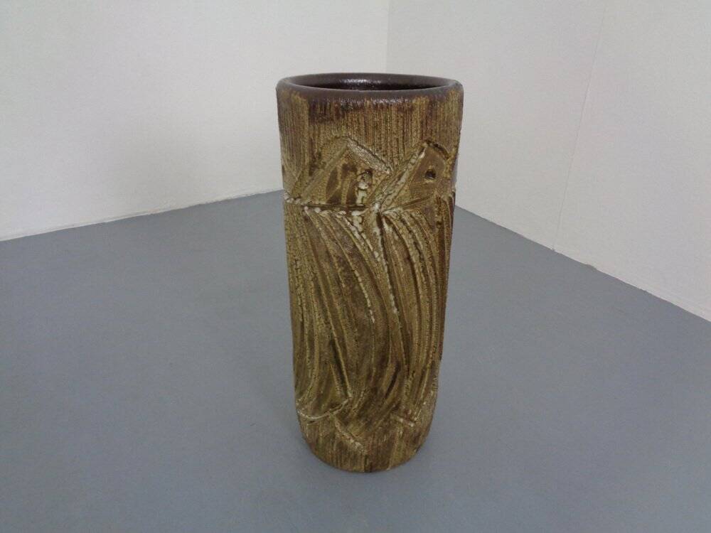 Large Brutalist Ceramic Umbrella Stand, Italy, 1960s