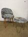Vintage moumoute armchair and stool