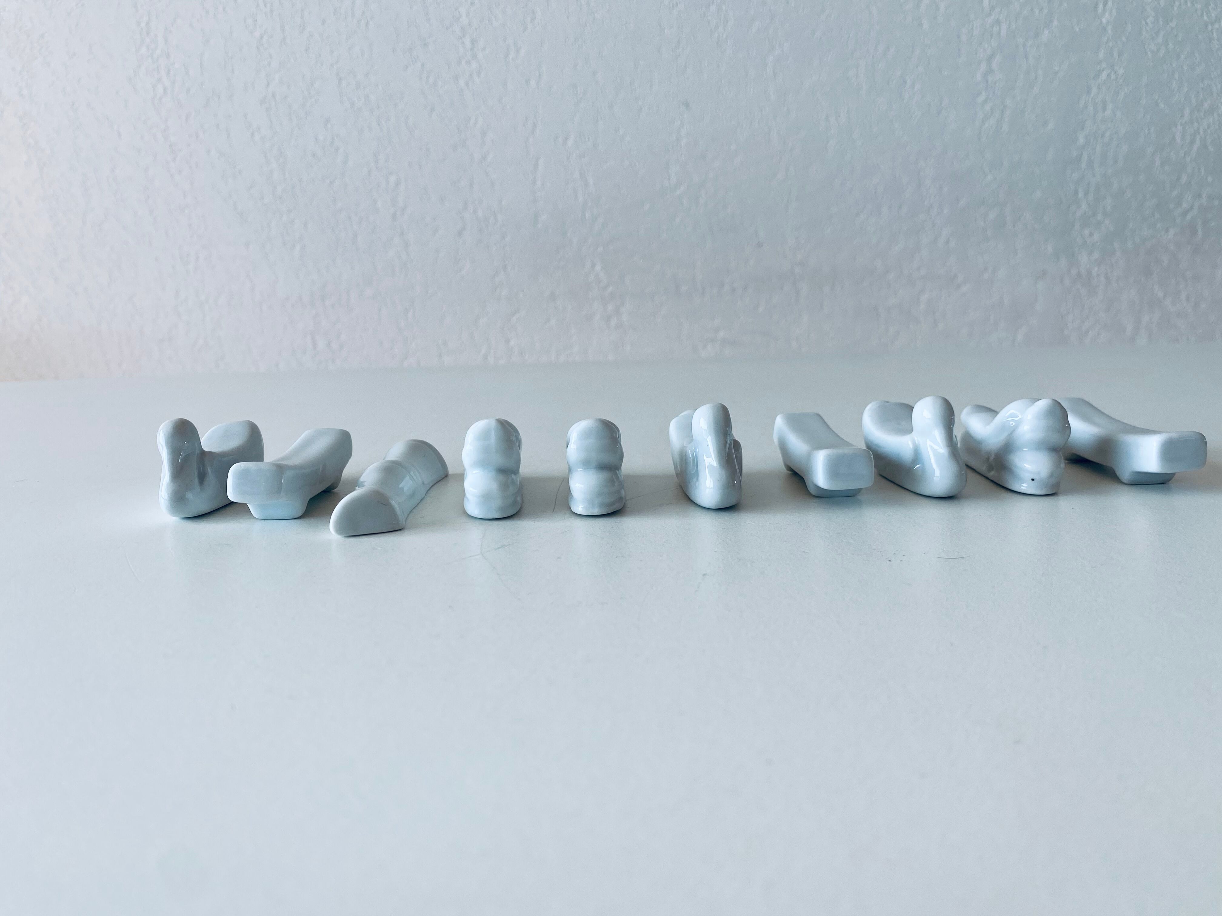 10 antique ceramic knife holders