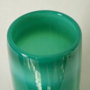 Vintage green blown glass vase, Poland