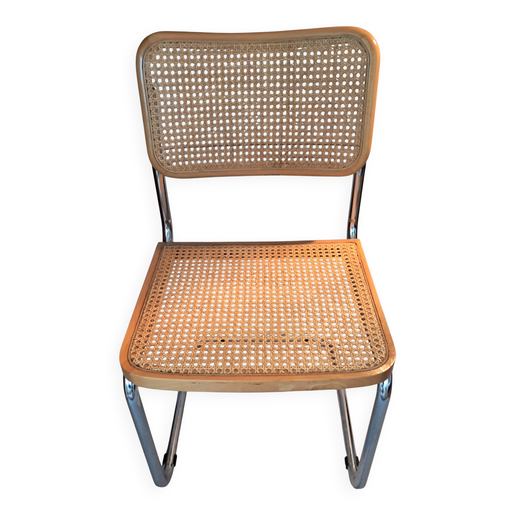 B32 chair by Marcel Breuer in beech, made in Italy circa 1980.