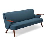 Danish reupholstered blue sofa by Johannes Andersen for CFC Silkeborg, 1960s