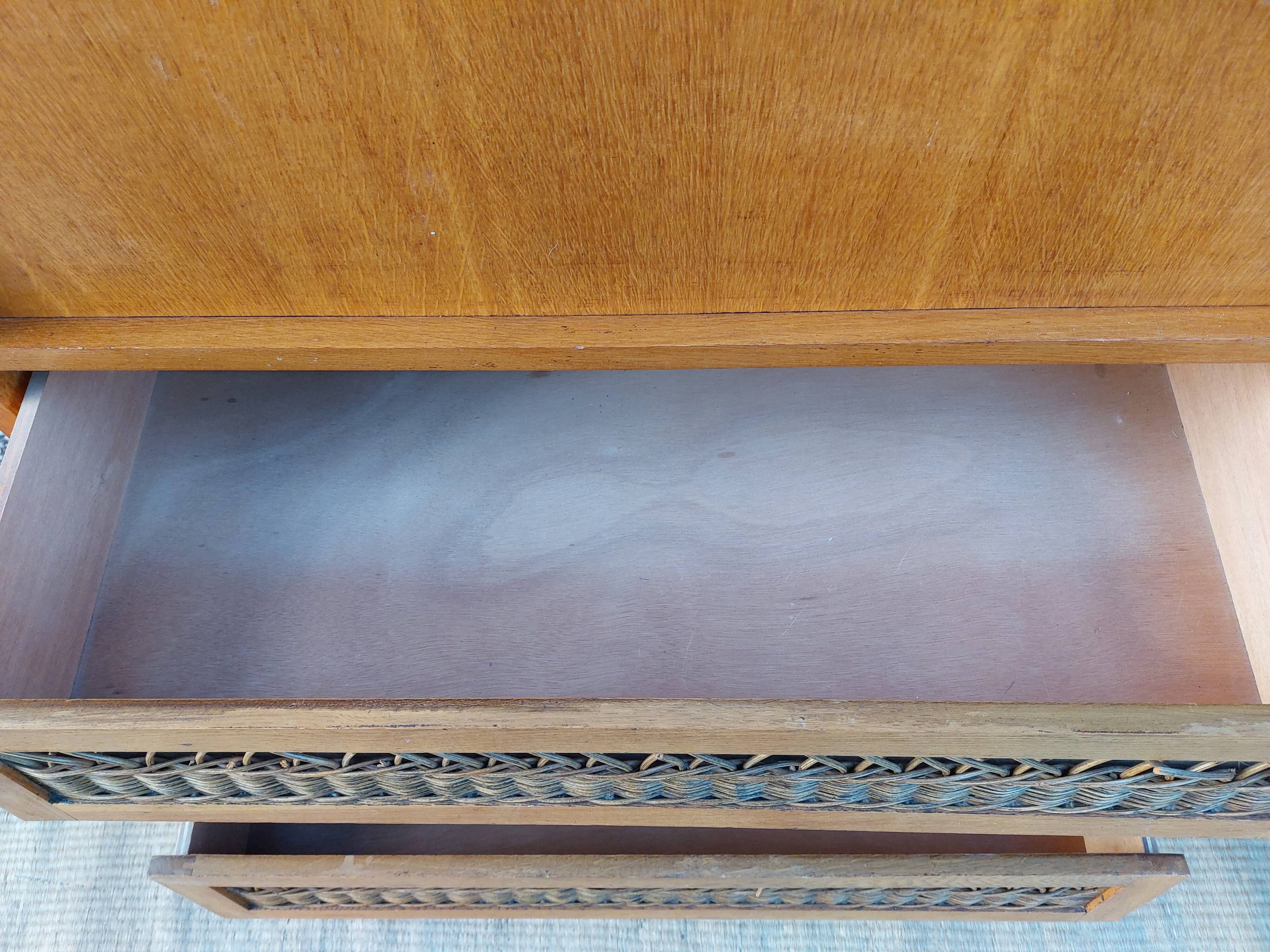 Secretary, drawers with wicker