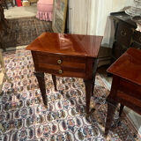 Pair of varnished mahogany bedside tables