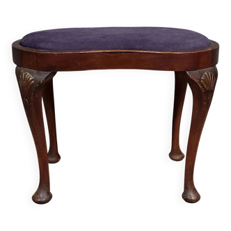 Tabouret de piano Anglais de style Louis XV en acajou de forme haricot