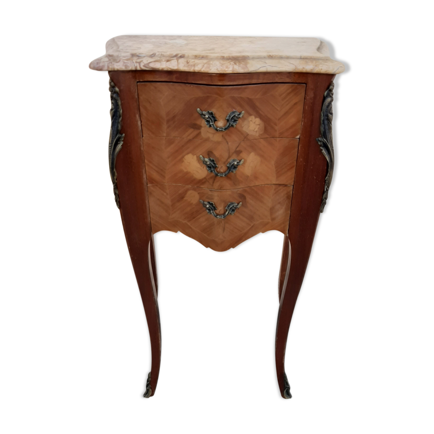 Louis XV Marquetry Style Bedside