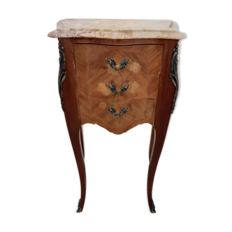 Louis XV Marquetry Style Bedside