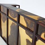 Large oxidized and patinated brass bar by Isabelle and Richard Faure 1970