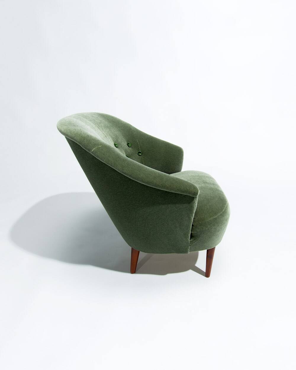 Carl Malmsten Swedish Lounge Chair, 1950s, in Mohair Velvet by Chase Erwin