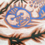 Large oval enamelled terracotta dish by Jean Lurçat from the 1950s