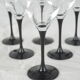 Set of 6 black-footed martini glasses - Arques crystal, Luminarc - 70s / 80s