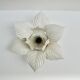 White flower wall light in metal Masca Italy 1970s