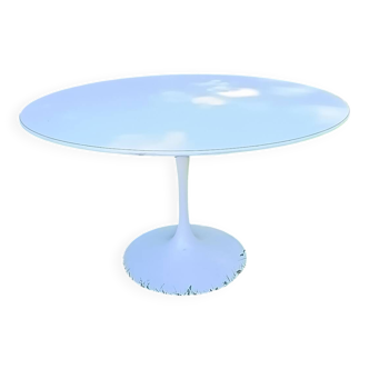 Table basse Tulip authentique Eero Saarinen – Stratifié blanc