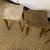 Série de 5 tabourets d'atelier en bois vintage