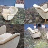 Organic year 50 glossy beige club Chair