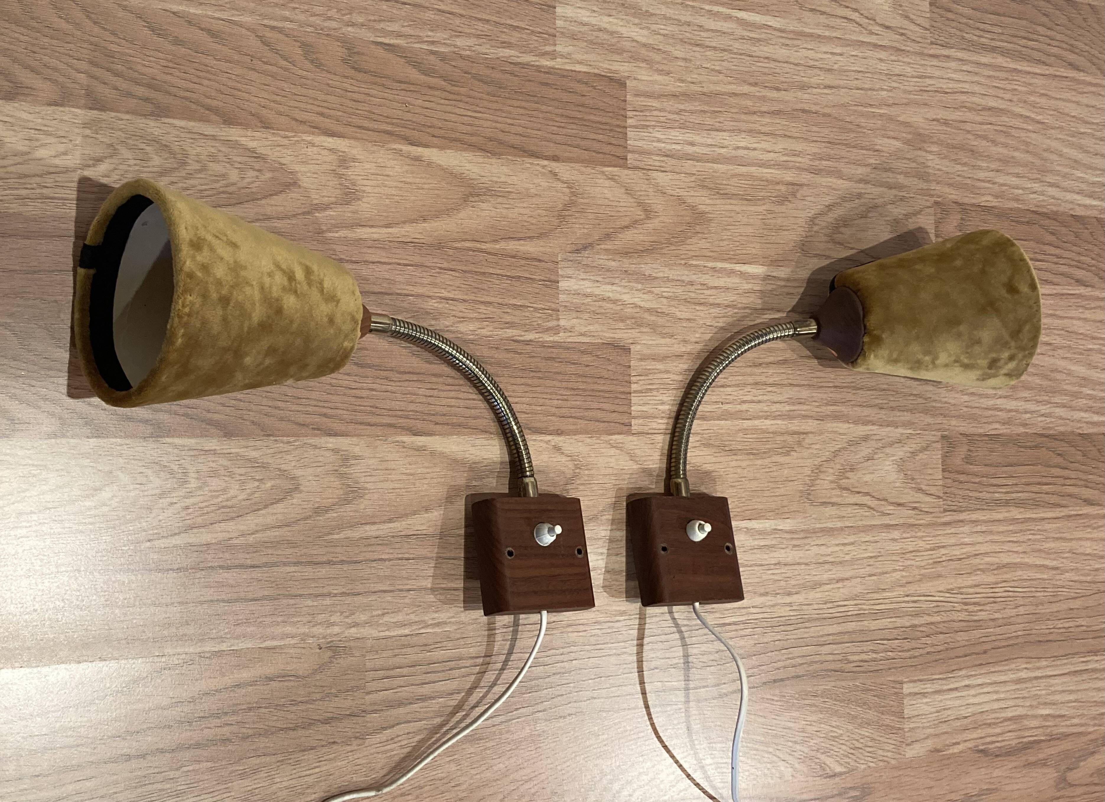 Pair of modular wall lights, Scandinavian design, 1950s.