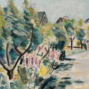 Original Swedish Oil On Canvas – “Landscape” By Lena Jenny Malmajo – Dated 2000 – Vintage & Framed