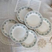 6 flat iron earth plates Nouvelles Galeries Ennegé Paris Robert model 1930s