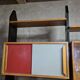 Meuble mural modulaire tchécoslovaque vintage avec armoires en placage et supports en bois noir, années 1960–1970