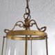 Old entrance hall lantern - 3 fires - convex glass - 50s