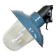 Industrial Blue Painted Factory Lamp Wall Light from Elektrosvit, 1960s