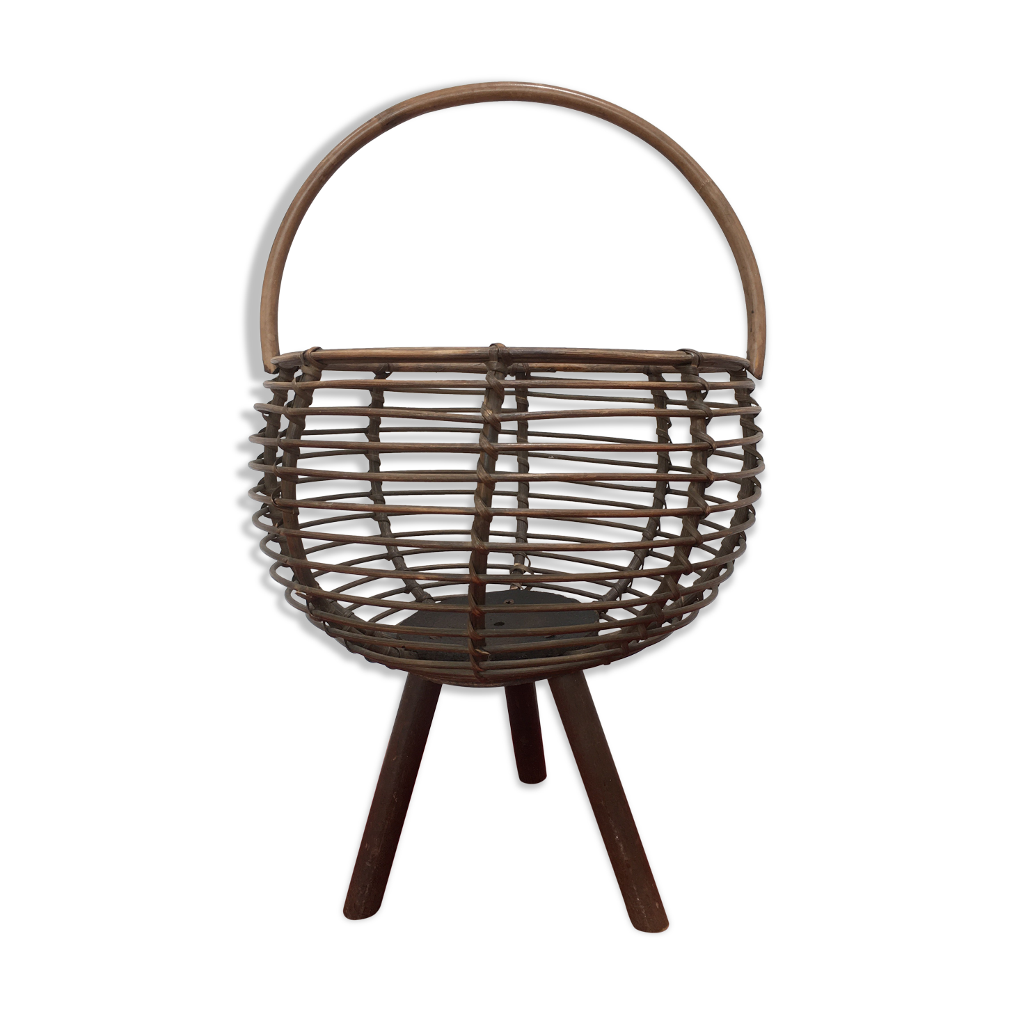 Vintage tripod sewing basket