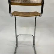 Vintage bar stool 80's Design Cesca style chrome and webbing