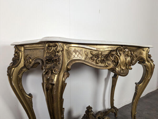 Console en bois doré époque Napoléon III