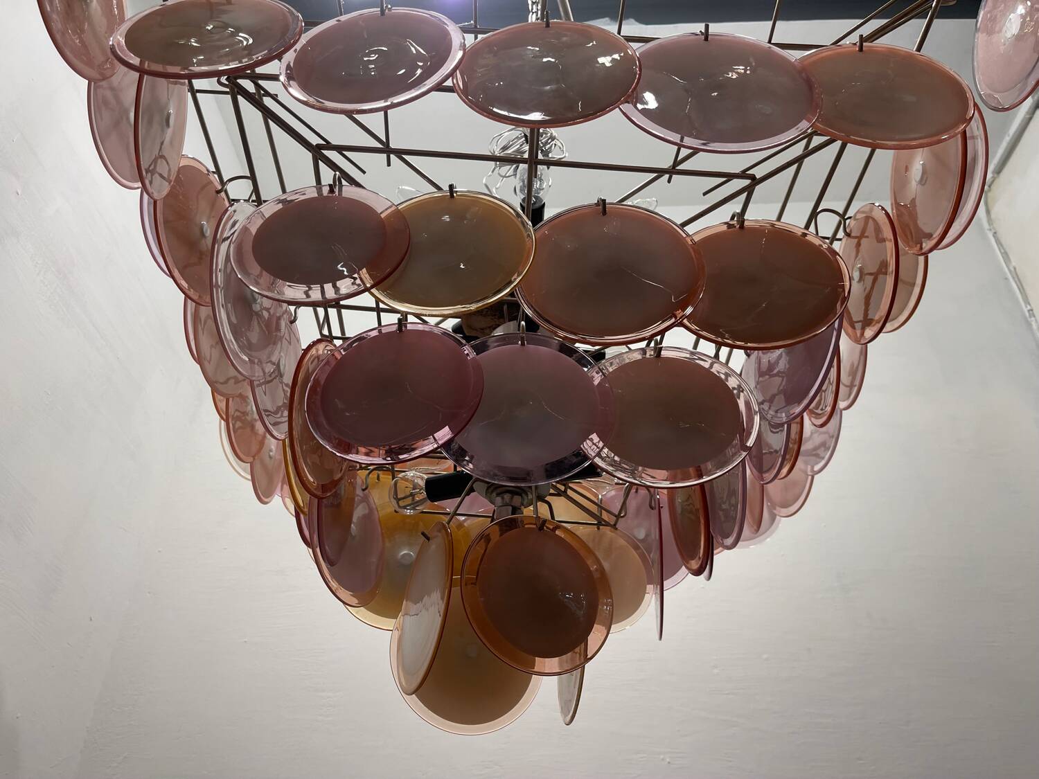 Large Murano Glass Disc Chandelier 1980’s
