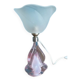 Bedside lamp tulip glass paste base molded glass bubble pink dp 0723031