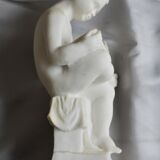 Charming Canova style children's statuette in marble powder (Italy)