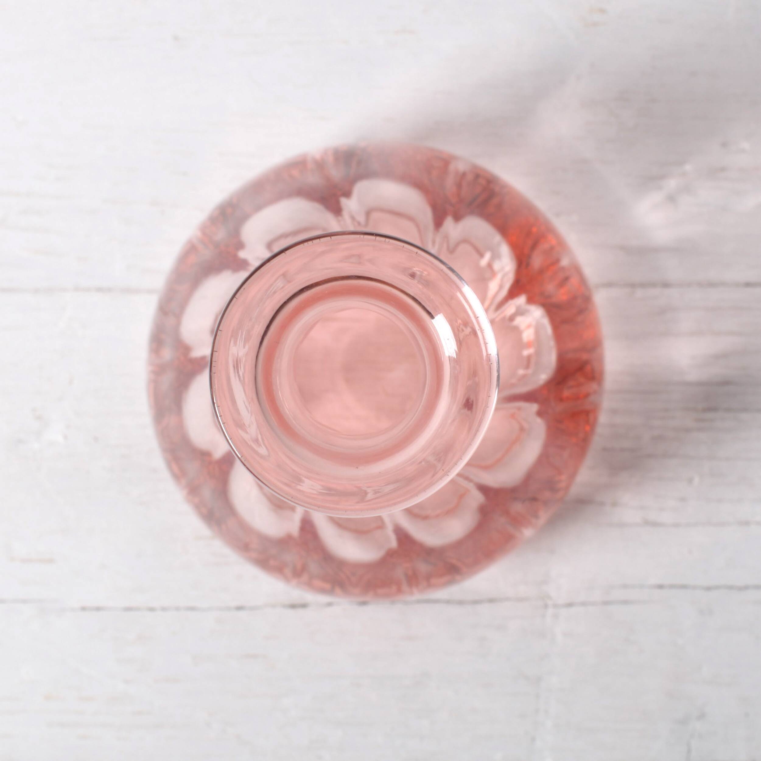 Vintage Pink Glass Decanter: Mid-Century Empoli Carafe, Italy 1930s
