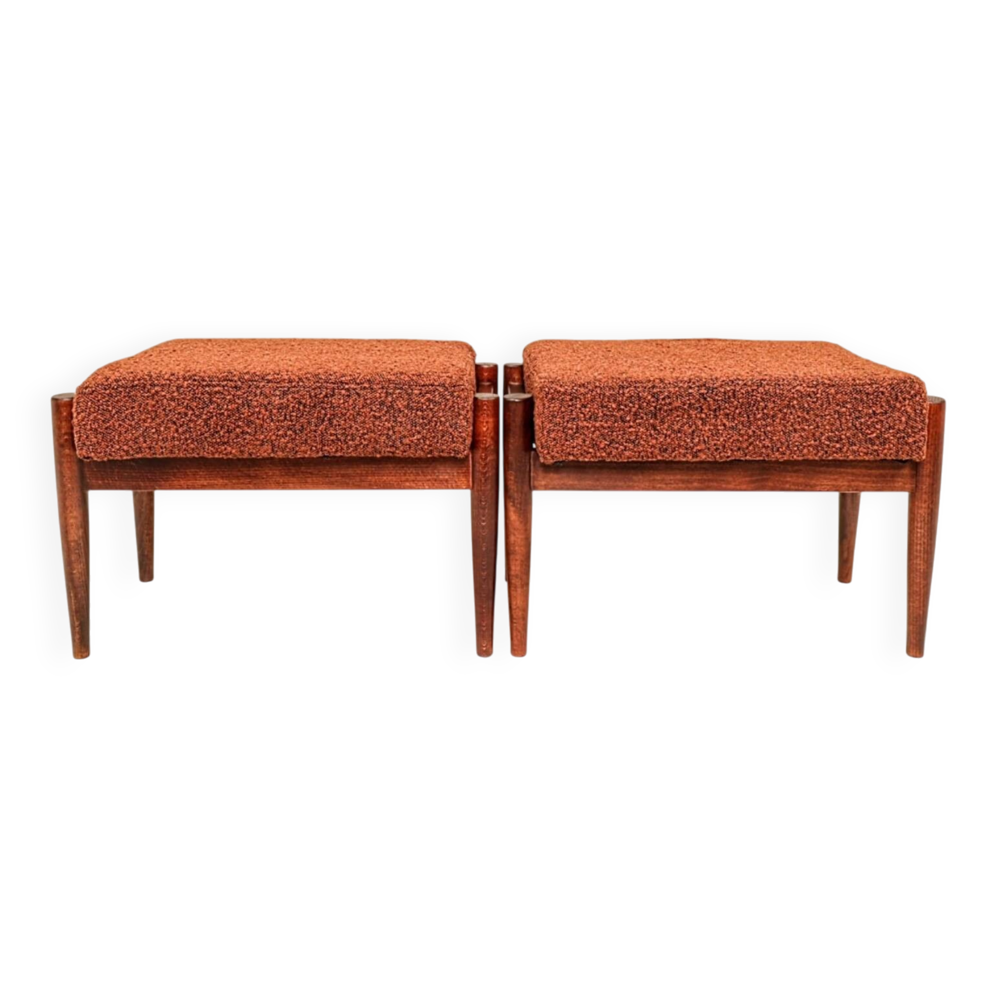 Paire de tabourets Rouge bordeaux bouclé