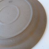 Flat plate in Marais sandstone France beige with blue, white and brown floral decoration