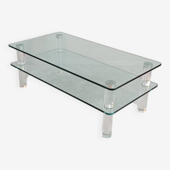 Magnificent Marais International coffee table in Altuglas and glass