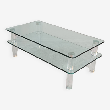 Magnifique table basse Marais International en Altuglas et verre