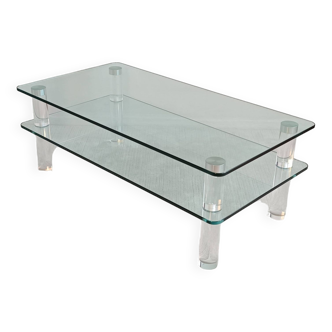 Magnificent Marais International coffee table in Altuglas and glass