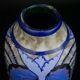 Vase Art déco en grès émaillé de Louis Dage, motifs papillon, circa 1930
