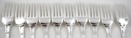 Christofle Atlas model, 10 dessert cutlery sets, 20 pieces, Art Deco, 17.8 cm