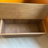 Wooden and rattan chest