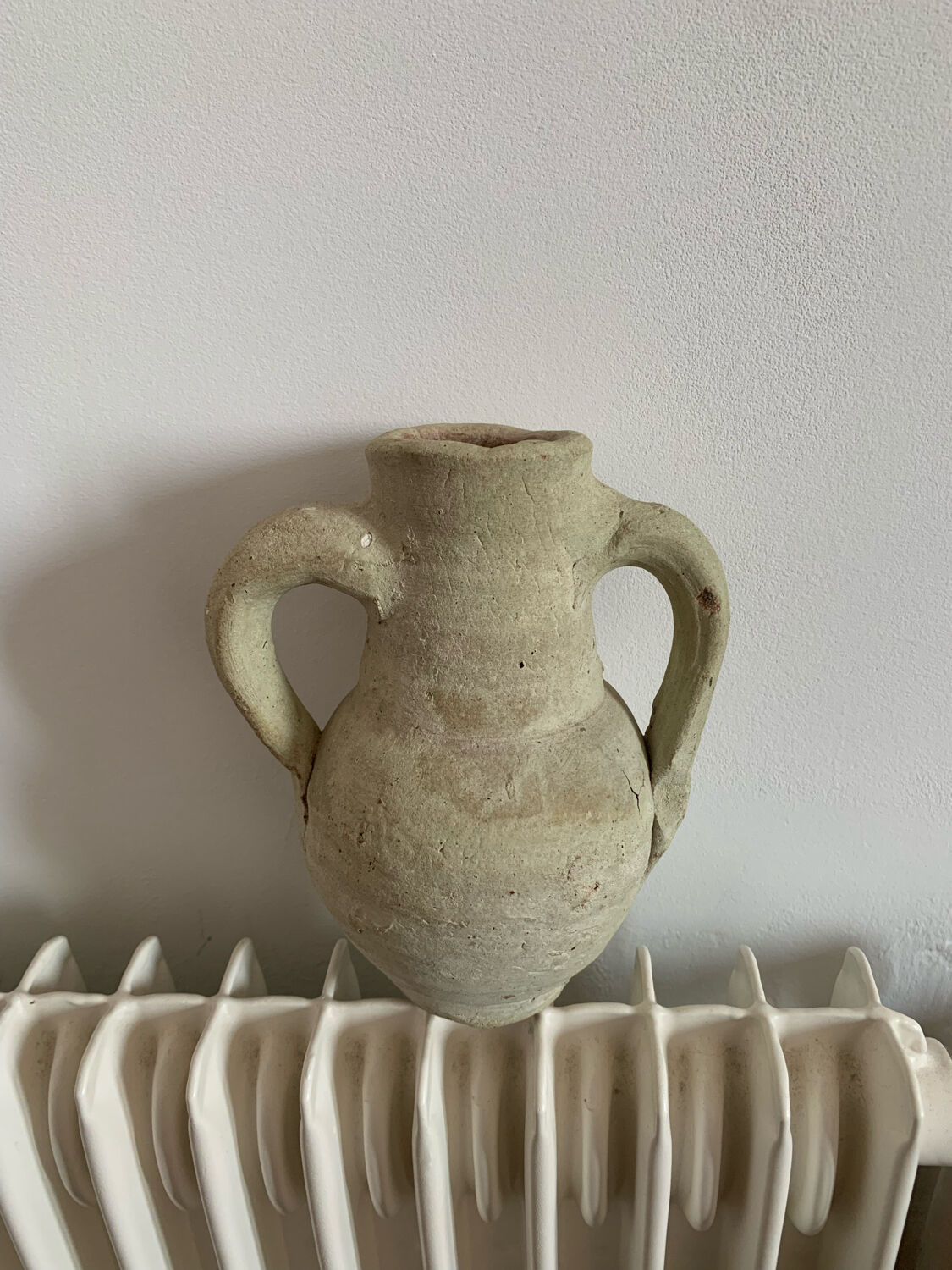 Vintage clay pot in minimalist style