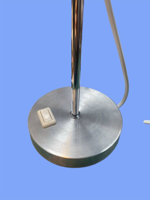 Lampe année 60 70 en aluminium brossé  par delmas