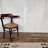 Office armchair bistrot Fischel cannée vintage cannage 1950