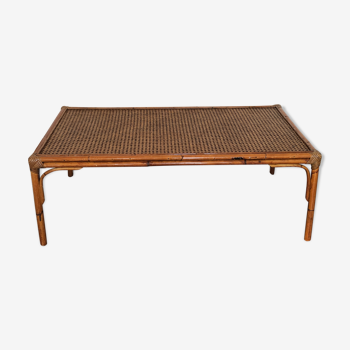 Table low rectangular rattan and caning