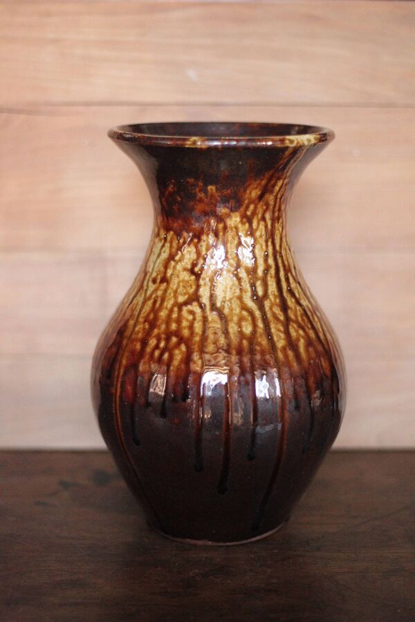 Grand vase en grès de Puisaye, Pascal Normand, vase vintage, déco intérieure