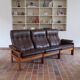 Brown leather 3-seater sofa, Sven Ellekaer for Skipper, 1982.