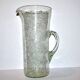 Grand pichet à orangeade punch vintage en verre bullé de biot vert clair 33.5cm