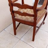 Antique Louis Philippe armchair with vintage rope seat