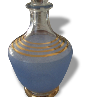 Carafe bleue et dorée granité années 60