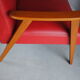 Fauteuil en skaï rouge années 60